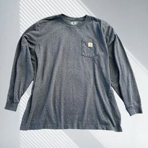carhartt herren langarm hemd 2xl Loose Fit Crewneck Dunkelgrau Pocket Tee - Bild 1 von 6