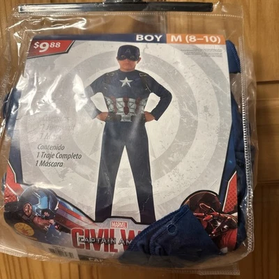 Disfraz Capitán América Halloween Máscara y Mono Rubíes Niños M (8-10) Marvel Foto 1 de 4
