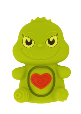 Infantino Teethimal Pop Pals Holiday Grinch, juguete mordedor de silicona premium Foto 1 de 3