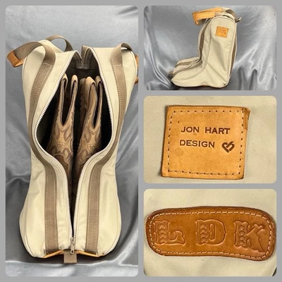 Bolsa de transporte Jon Hart de lona y cuero color caqui tostado almacenamiento viaje "LDK" Foto 1 de 4