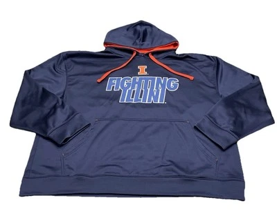 Sudadera con capucha para hombre Illinois Illini majestuosa azul marino talla 2XL  Foto 1 de 4