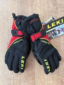 LEKI ski gloves Powerframe Black Red Yellow Size 7.0