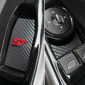 Mk7.5 Ford Fiesta ST180 - Carbon Fibre Effect Door Handle Inserts With 3D Logo - Afbeelding 1 van 9