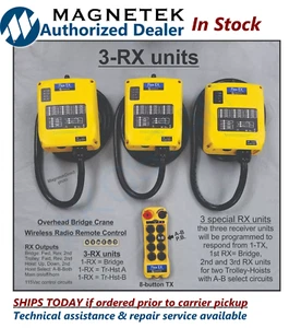 Magnetek Radio Remote Control 3-RX AB units Flex 6EX2 8EX2 Overhead bridge Crane - Picture 1 of 4