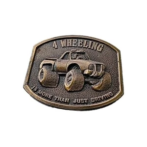 VINTAGE 1976 **4 WHEELING IS MORE THAN JUST DRIVING** Truck BERGAMOT BUCKLE Xxd - Picture 1 of 2