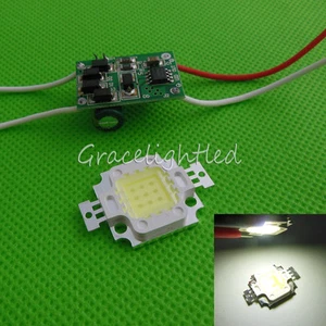 1 kit 10W blanco frío 6500k chip LED de alta potencia + controlador led de 10 vatios 12V 24V CC - Imagen 1 de 2