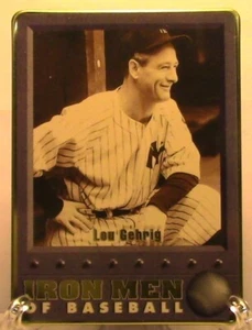 #1718 Lou Gehrig 1996 Metallic Impressions #2 Iron Men 2/5 Metal Yankees - Picture 1 of 2