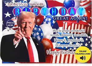Biglietto di compleanno Talking Trump con voce e luce reali, divertente Donald Trump Happy Bi - Foto 1 di 11