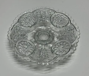 VTG Antique Glass Pedestal Small Round Tray Plate Platter Serving Dish Retro - Picture 1 of 8