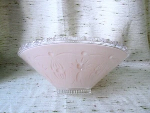 Vtg Antique Harmony House Blush Pink Glass Art Deco Ceiling Light Chandelier - Picture 1 of 5