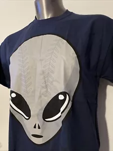 MiLB Las Vegas 51s Baseball Large Alien Head Logo SGA Blue T-Shirt Adult L NWOT - Picture 1 of 8