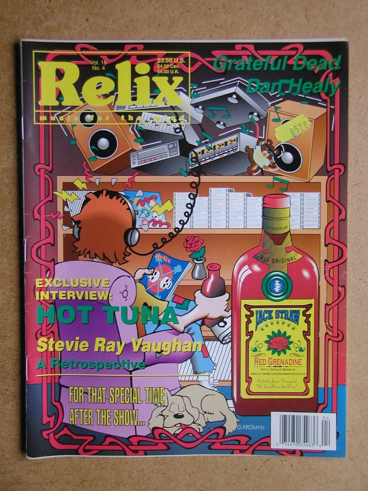 Relix Magazine. Vol. 18. No. 4. August 1991. Hot Tuna, Stevie Ray Vaughan etc - Image 1 of 1