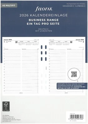 Filofax Kalendereinlage DIN A5 /1 Tag /1 Seite deutsch 2026 Art. Nr. 26-68546 - Bild 1 von 2