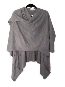 Calvin Klein Gray Shawl Wrap Sweater One Size with Small Flaw Minimalist Sweater - Picture 1 of 8
