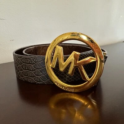 Michael Kors Women's  Size L Brown Snake Embossed Belt - Image 1 of 4