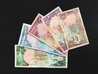 Kuwait 1/4, 1/2, 1, 5, 10 Dinars Banknotes 1980 Old Bank Bills 5pcs/Full Set