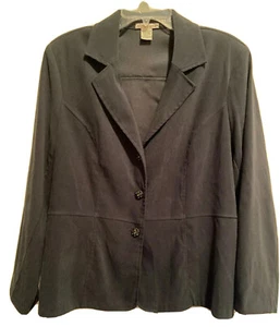 Vintage, Notations, Damen Large, Grün, Wildlederimitat, Blazer, 3 Schmuckknöpfe - Bild 1 von 9