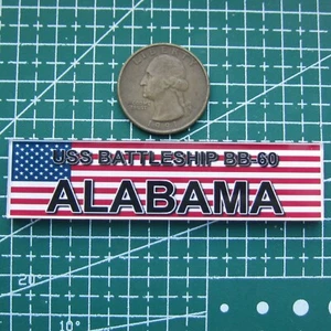 Targa espositore plastica modello 1/700 1/350 USS Alabama BB-60 mn093 - Foto 1 di 3