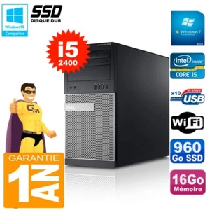 PC tour Dell 7010 Core I5-2400 RAM 16Go Disco 960 Go SSD Wifi W7 - Imagen 1 de 1