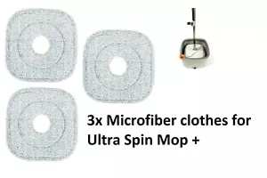 3 X Microfiber Clothes for Ultra Spin Mop Floor Cleaning Microfibre Wet and Dry - Picture 1 of 6