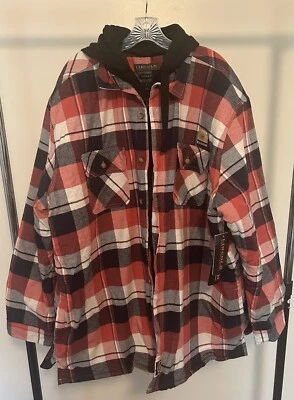 Abrigo Lincoln Outfitter Foreman Fit 3XLT para hombre rojo blanco negro franela línea con capucha Foto 1 de 4