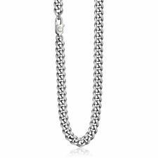 5mm/9mm Curb Cuban Link Necklace for Men Chain Silver Stainless Steel 18"-30"