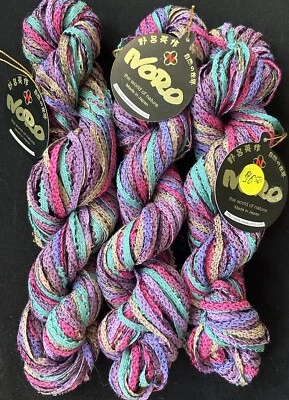 Fio de fita 3 Hanks Of Gisha Noro - Roxo/multicolorido - Descontinuado - Imagem 1 de 3