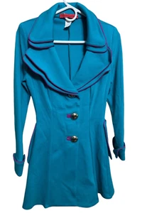 Vintage Haute Couture Langarmshirt Größe Small Made in USA türkis  - Bild 1 von 9
