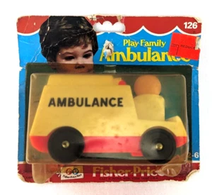 Vintage Fisher Price Gioco Famiglia Ambulanza Piccole Persone #126 Confezione Sigillata - Foto 1 di 5