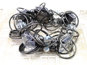 Gunmetal Multi-links Acrylic Beads& Simulated Crystal Stones Stretch Bracelet - Picture 1 of 6