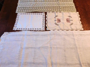 MENGE 7 VINTAGE TISCHLÄUFER, DOILIES, HANKERCHEIFS. - Bild 1 von 14
