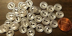 24 Small Pearlized Off-white Plastic Sew-thru Cat Eye Buttons 7/16" 11mm 10141 - Picture 1 of 1