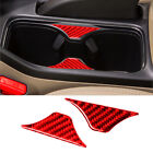 Red Carbon Fiber Center Cup Holder Accent Cover Trim For Honda Civic Coupe 13-15