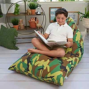 Butterfly Craze Kids Bean Bag Chair Cover Camouflage Pattern 50”x35”x30” Lot 4 - Picture 1 of 9