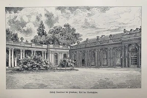 Potsdam - Sanssouci - Rokoko - Georg Wenzeslaus von Knobelsdorff - Original 1887 - Bild 1 von 4