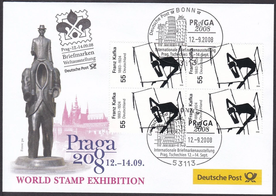 PEX0043 Intl. Stamp Exhibit. Germany Cover, PRAGA 2008, Prague, Architecture - Image 1 of 1