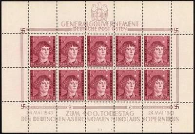 Poland 1943 Fi Ark.104I B2-400th  Nicolaus Copernicus  error MNH** - Image 1 of 2