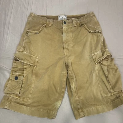 American Eagle Shorts Mens 34 Beige Longer Length Cargo Baggy Y2K Skater Punk - Image 1 of 4