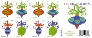 USPS FOREVER Holiday Baubles Sheet Of 20 Book STAMPS Christmas Holidays - Picture 1 of 2