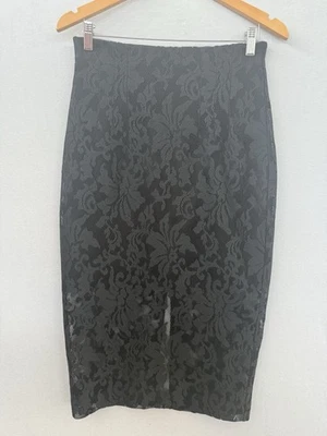 Bardot Black Lace Midi Pencil Skirt Size 12 - image 1 of 4