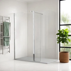 Wet Room Shower Screen With Flipper Panel Walk In Enclosure 8mm Easy Clean Glass - Picture 1 of 14