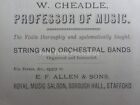 Stafford - W. Cheadle PROFESSOR OF MUSIC 1886 Antique Advert