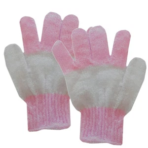 2 x EXFOLIATING BATH GLOVE shower skin massage washing gloves scrub mitt - Picture 1 of 1