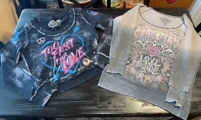LOT OF 2-AFFLICTION/SINFUL WOMEN'S  Large LONG SLEEVE SWEATSHIRTS-NWOT- - Image 1 of 4