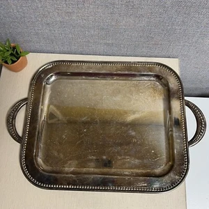 Reed & Barton Rectangle Serving Tray With Handles 16 1/4”L X 11”W - Picture 1 of 9