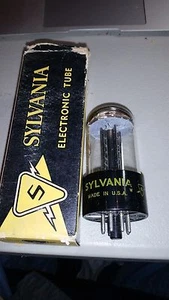6BL4 SYLVANIA TUBO VINTAGE CON PIASTRE NERE - NOS IN SCATOLA - Foto 1 di 1