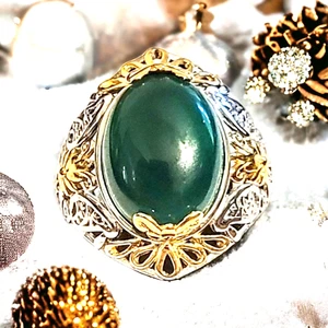 Verde Onyx Ring 18K Gld Plt/Platinum Sz 10 ctw 10.5 Gift Everyday Dressy Org19 * - Picture 1 of 7