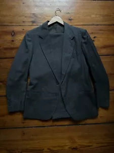 Italian Gray Wool Bespoke Ficarazzi Tailor Made Suit Size UK 38 EU 48 Vintage - Bild 1 von 19