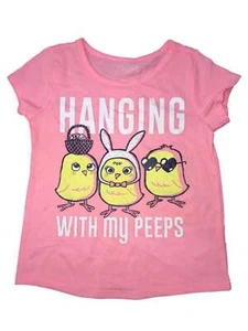 Toddler Girls Pink Easter Tee Shirt Chicks & Peeps T-Shirt - Picture 1 of 1