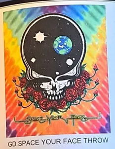 New Grateful Dead Plush Fleece Throw Gift Blanket Space Your Face Rainbow Skull - Picture 1 of 5